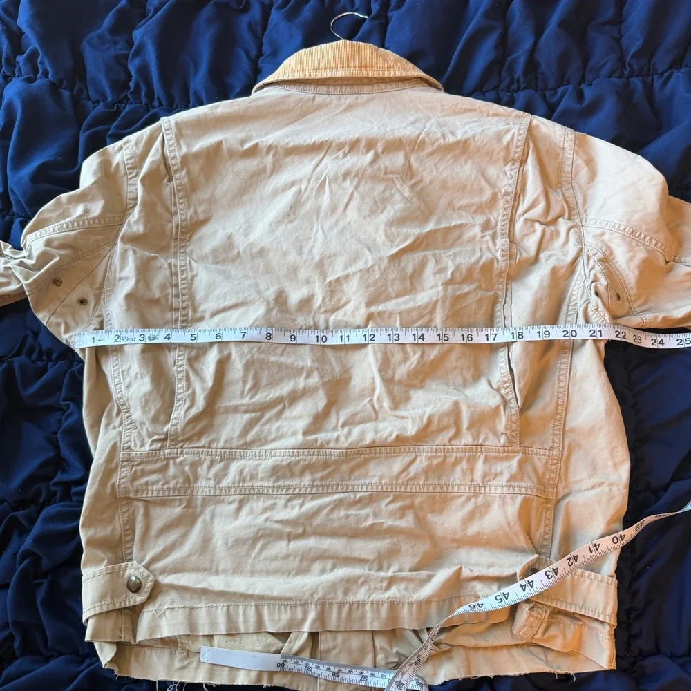 Polo Ralph Lauren Men L Khaki Field Jacket Corduroy Collar Military Utility Tan